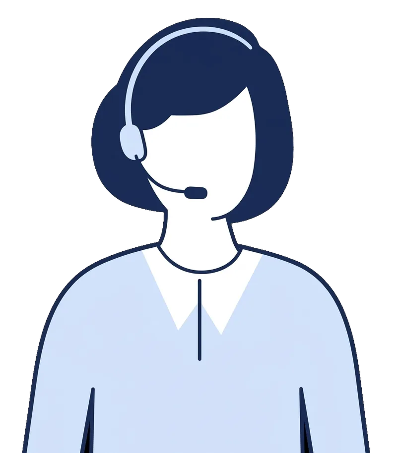Illustration of a support agent wearing a headset
